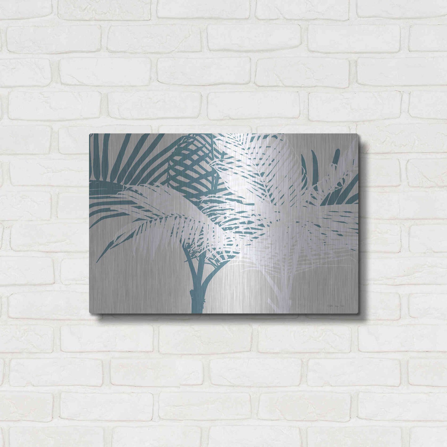 Luxe Metal Art 'Transitioning Palm Pattern' by Stellar Design Studio, Metal Wall Art,24x16