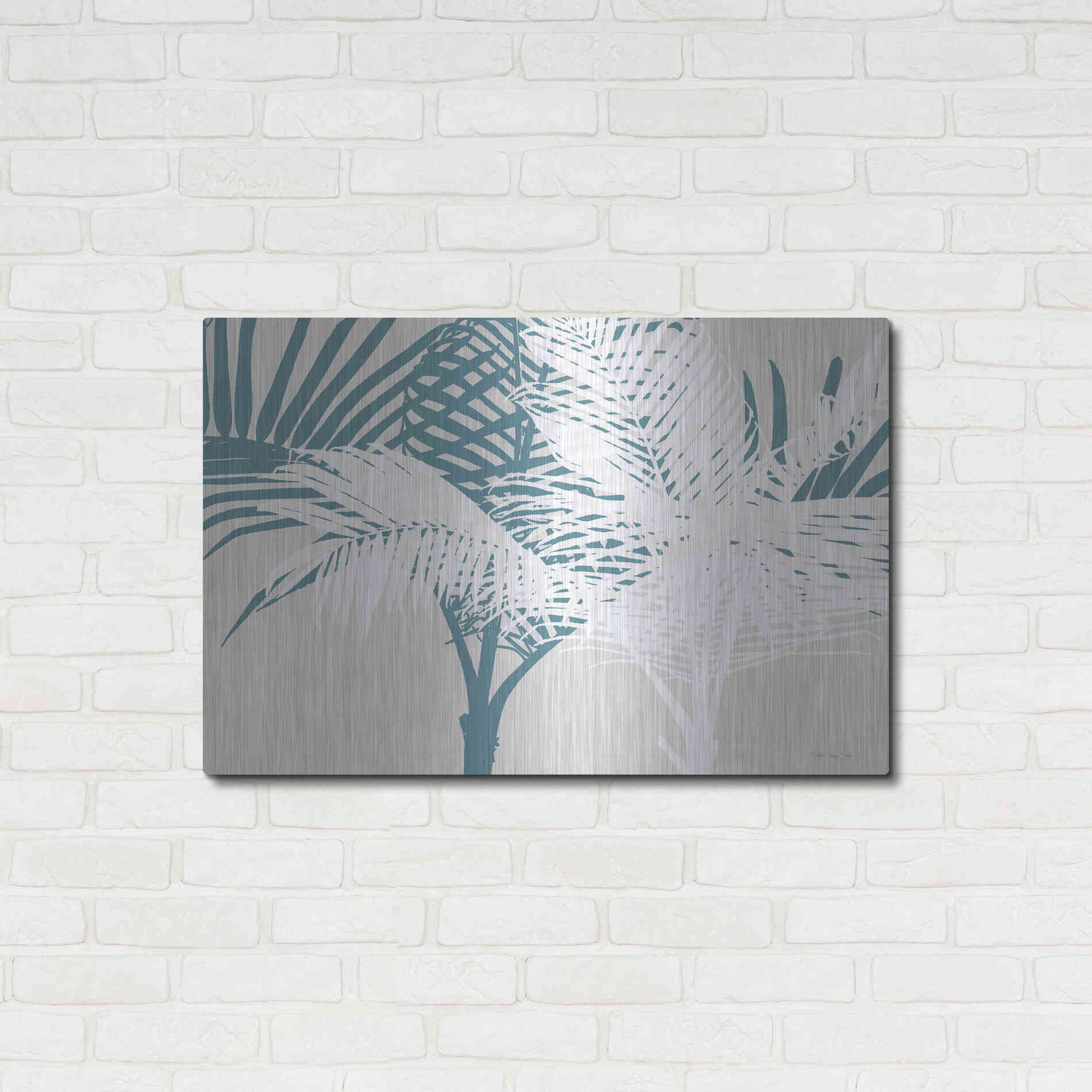 Luxe Metal Art 'Transitioning Palm Pattern' by Stellar Design Studio, Metal Wall Art,36x24