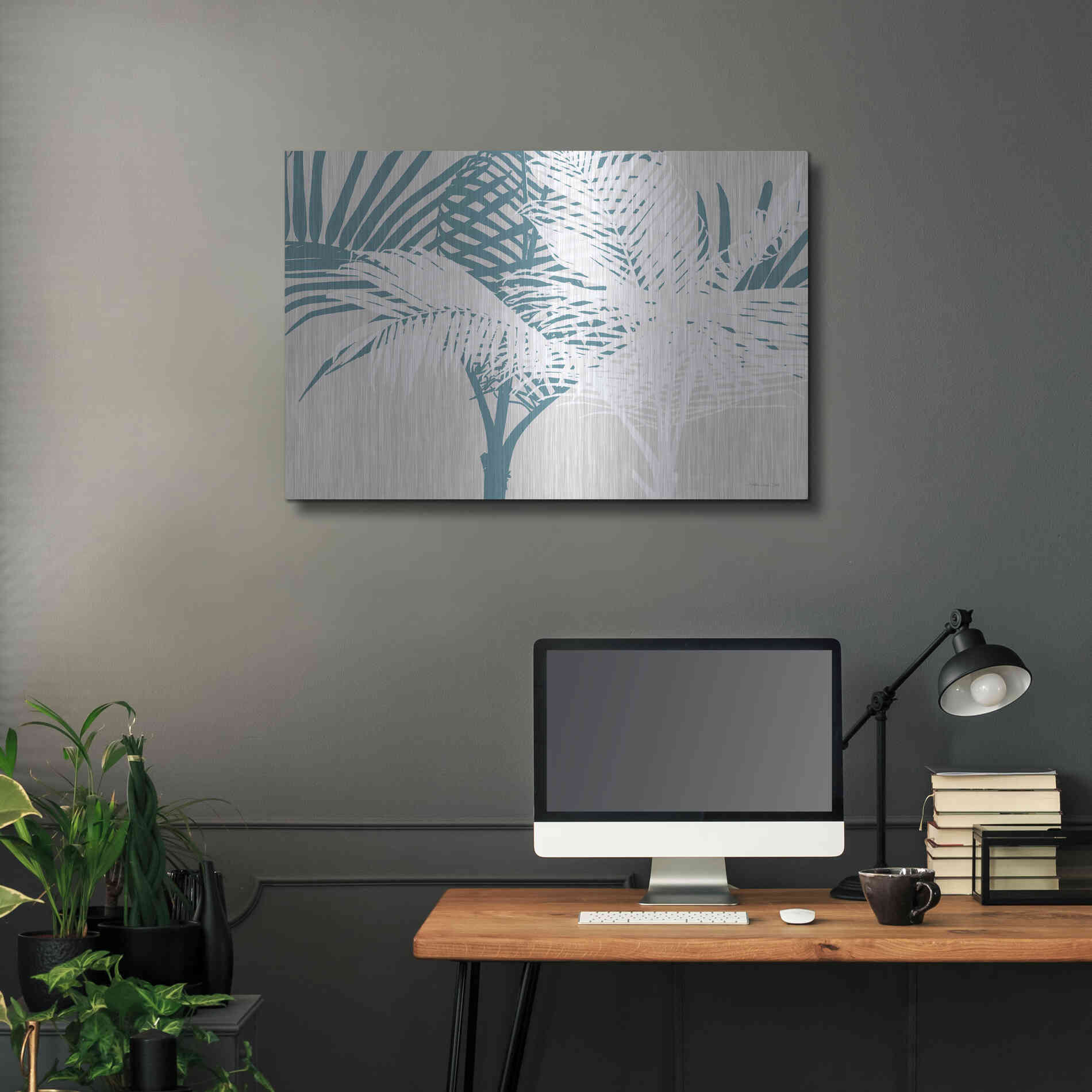 Luxe Metal Art 'Transitioning Palm Pattern' by Stellar Design Studio, Metal Wall Art,36x24