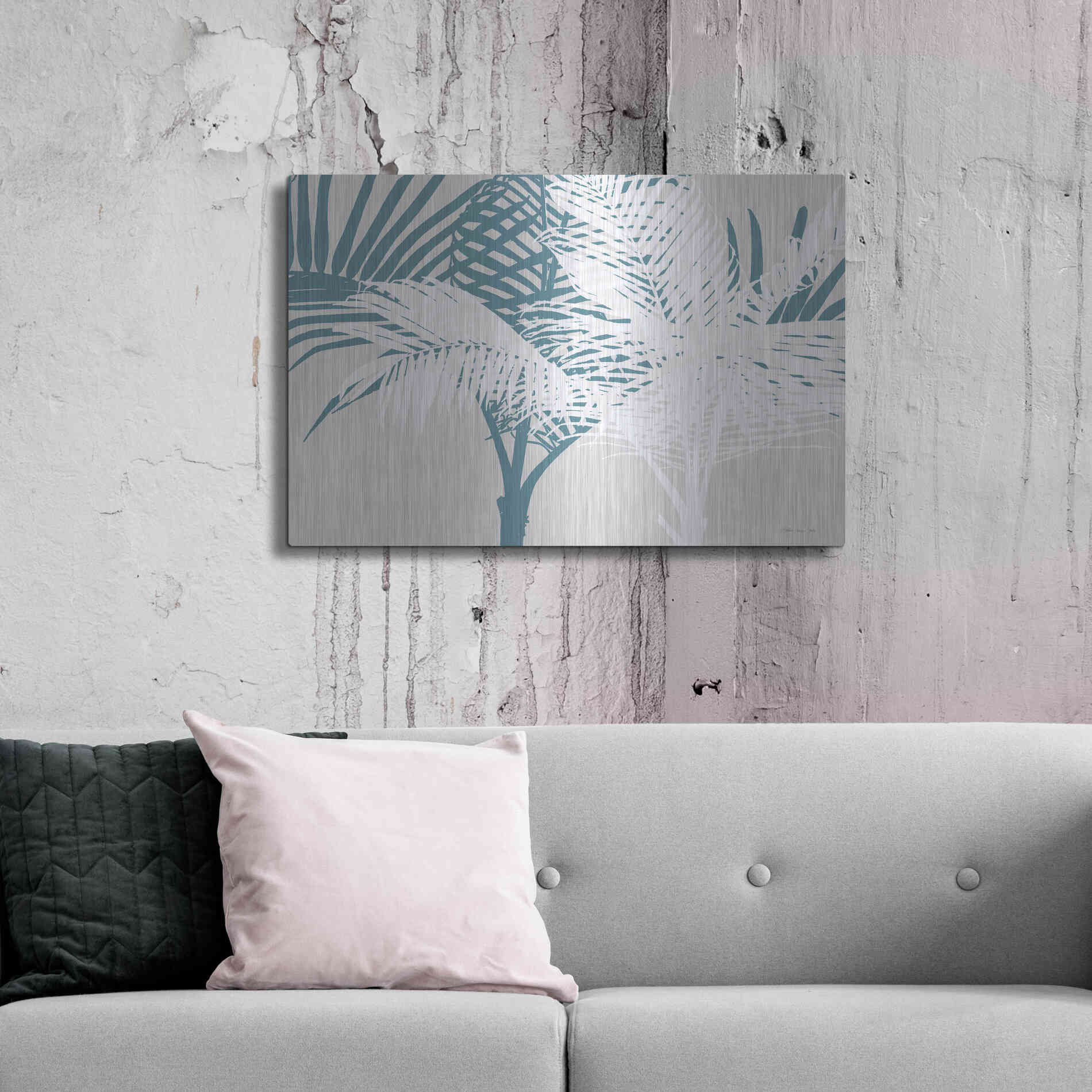 Luxe Metal Art 'Transitioning Palm Pattern' by Stellar Design Studio, Metal Wall Art,36x24