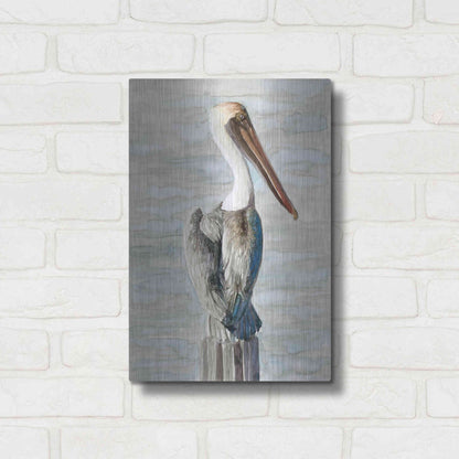 Luxe Metal Art 'Brown Pelican 1' by Stellar Design Studio, Metal Wall Art,12x16