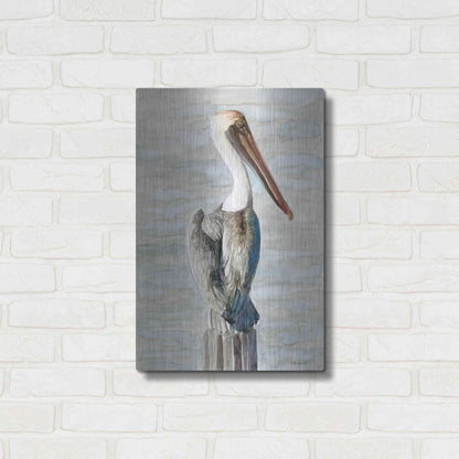 Luxe Metal Art 'Brown Pelican 1' by Stellar Design Studio, Metal Wall Art,16x24