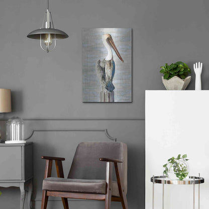 Luxe Metal Art 'Brown Pelican 1' by Stellar Design Studio, Metal Wall Art,16x24