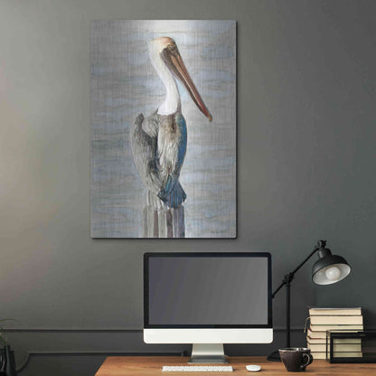 Luxe Metal Art 'Brown Pelican 1' by Stellar Design Studio, Metal Wall Art,24x36