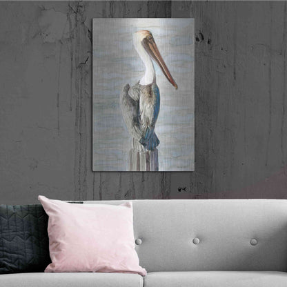 Luxe Metal Art 'Brown Pelican 1' by Stellar Design Studio, Metal Wall Art,24x36
