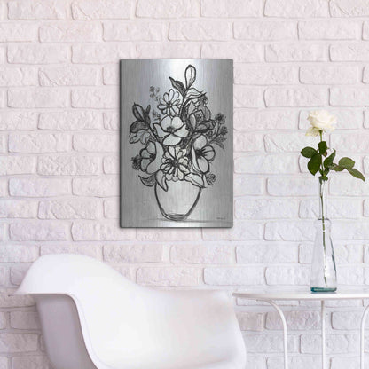 Luxe Metal Art 'Arrangement in Ink' by Stellar Design Studio, Metal Wall Art,16x24