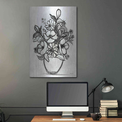 Luxe Metal Art 'Arrangement in Ink' by Stellar Design Studio, Metal Wall Art,24x36