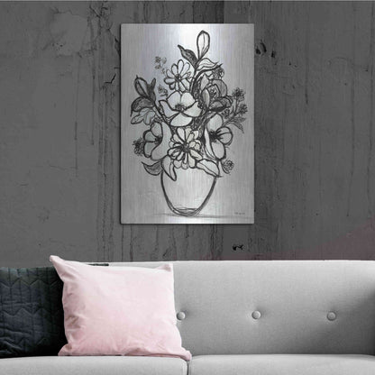 Luxe Metal Art 'Arrangement in Ink' by Stellar Design Studio, Metal Wall Art,24x36