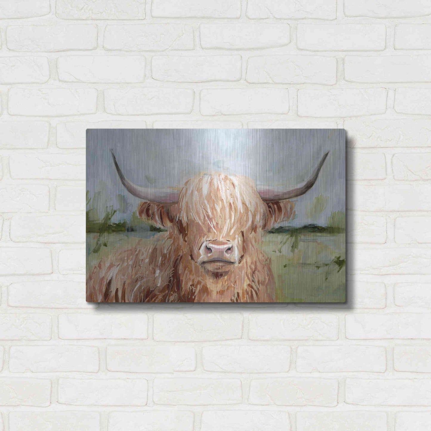 Luxe Metal Art 'Highland Grazer II' by Victoria Borges Metal Wall Art,24x16