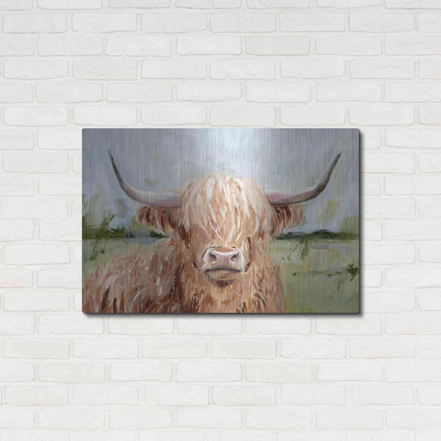 Luxe Metal Art 'Highland Grazer II' by Victoria Borges Metal Wall Art,36x24