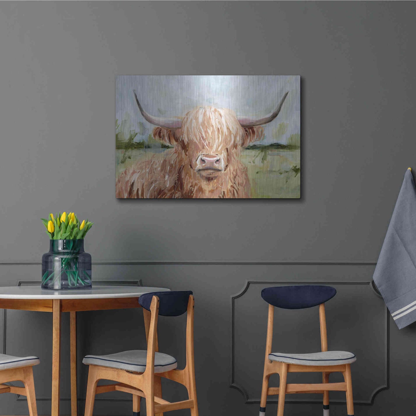 Luxe Metal Art 'Highland Grazer II' by Victoria Borges Metal Wall Art,36x24