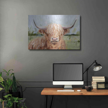 Luxe Metal Art 'Highland Grazer II' by Victoria Borges Metal Wall Art,36x24