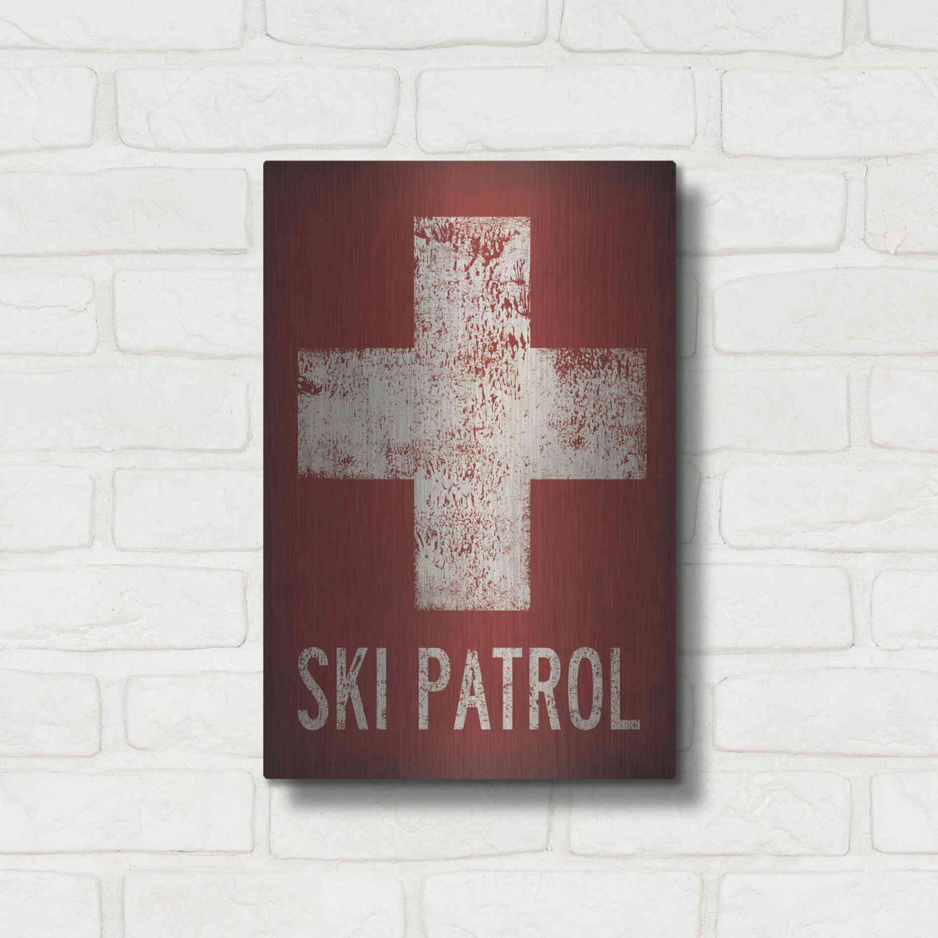 Luxe Metal Art 'Ski Patrol' by Ryan Fowler, Metal Wall Art,12x16