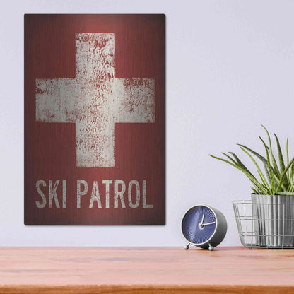 Luxe Metal Art 'Ski Patrol' by Ryan Fowler, Metal Wall Art,12x16
