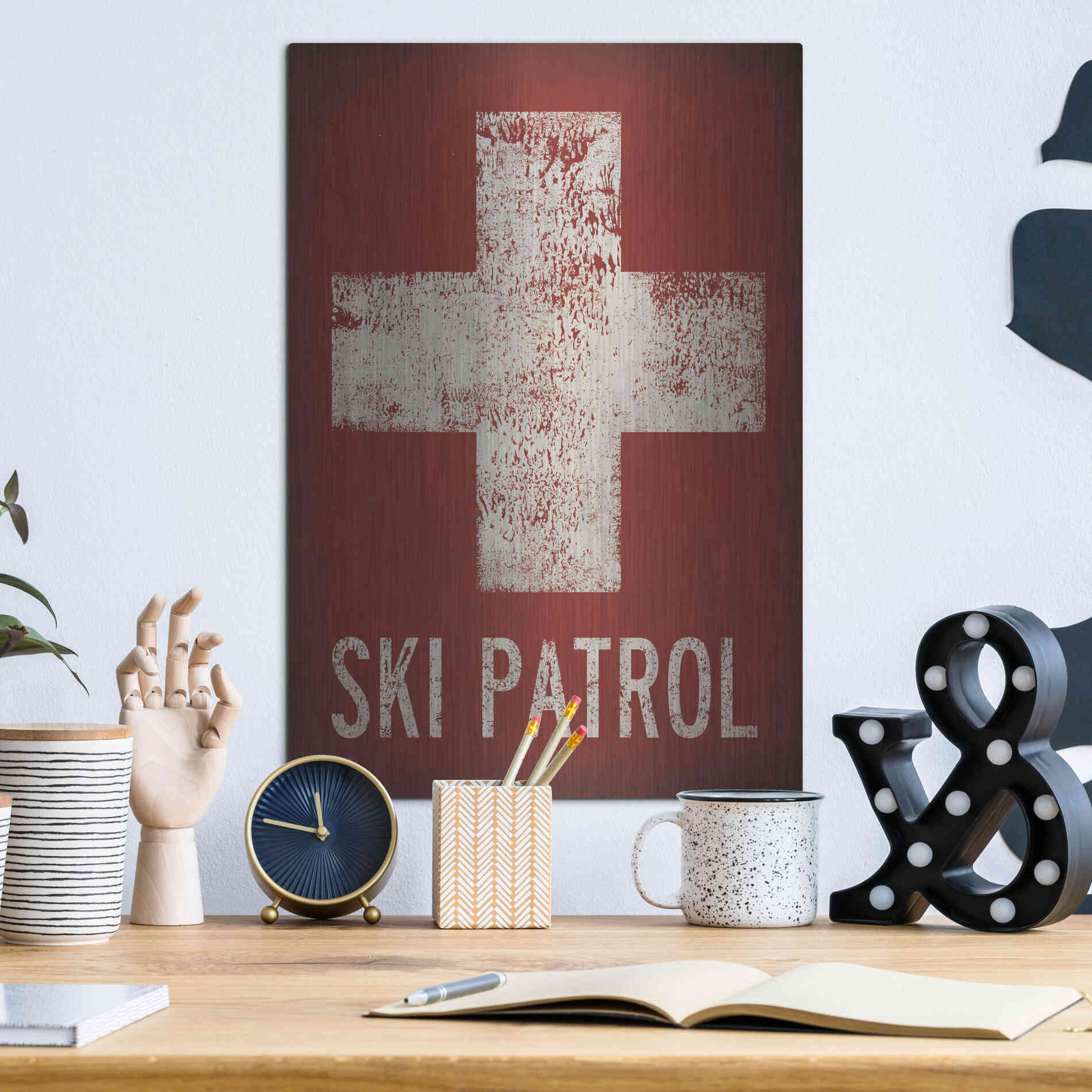 Luxe Metal Art 'Ski Patrol' by Ryan Fowler, Metal Wall Art,12x16