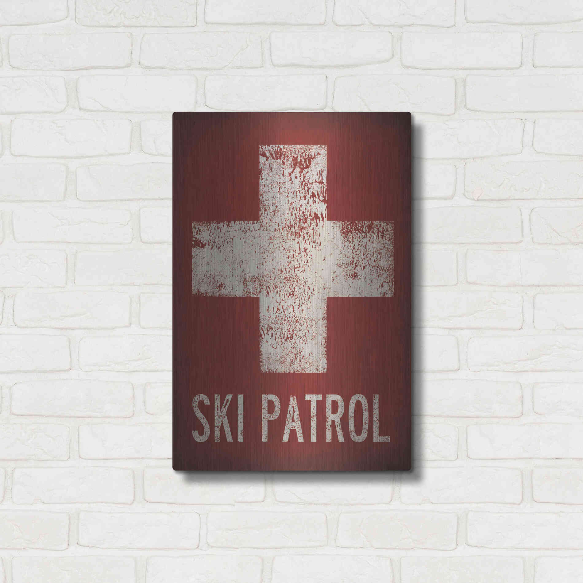 Luxe Metal Art 'Ski Patrol' by Ryan Fowler, Metal Wall Art,16x24