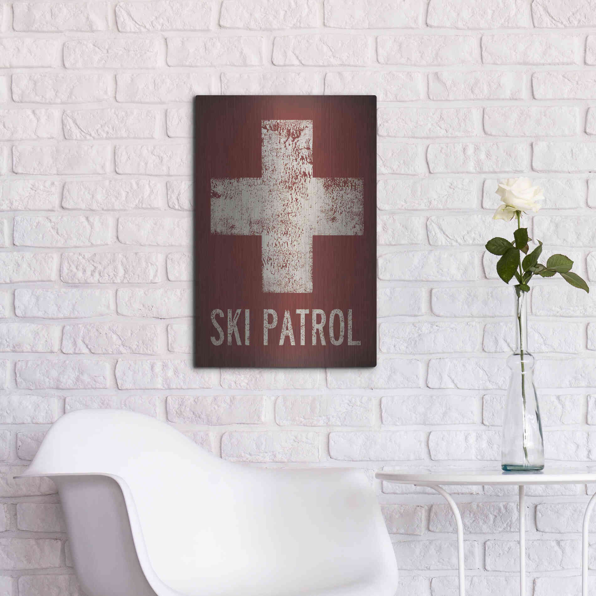 Luxe Metal Art 'Ski Patrol' by Ryan Fowler, Metal Wall Art,16x24