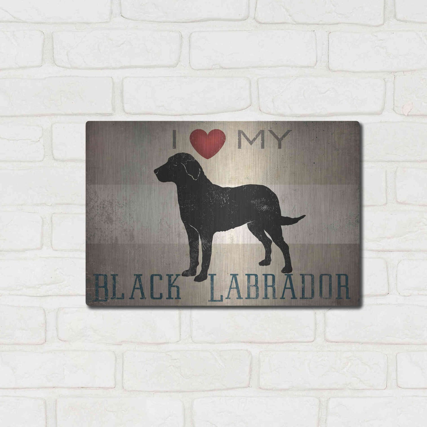 Luxe Metal Art 'Labrador Love I' by Ryan Fowler, Metal Wall Art,16x12