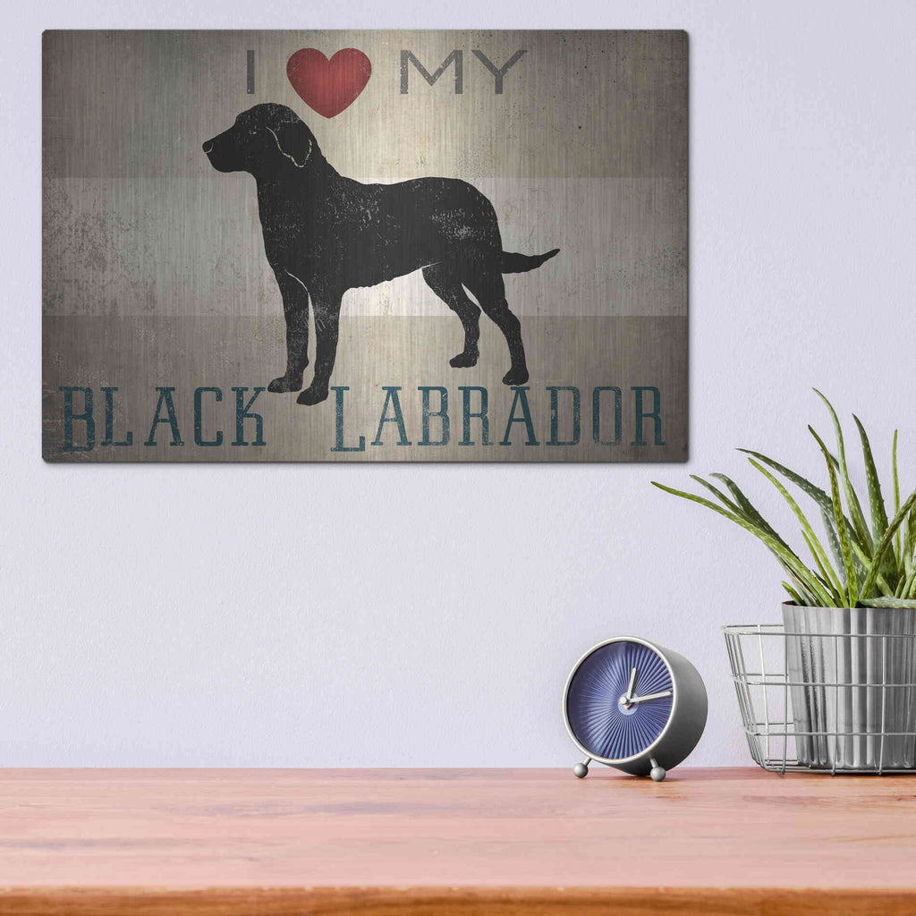 Luxe Metal Art 'Labrador Love I' by Ryan Fowler, Metal Wall Art,16x12