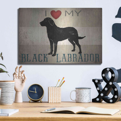 Luxe Metal Art 'Labrador Love I' by Ryan Fowler, Metal Wall Art,16x12