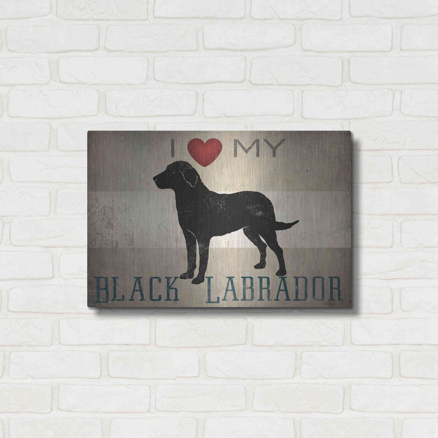 Luxe Metal Art 'Labrador Love I' by Ryan Fowler, Metal Wall Art,24x16