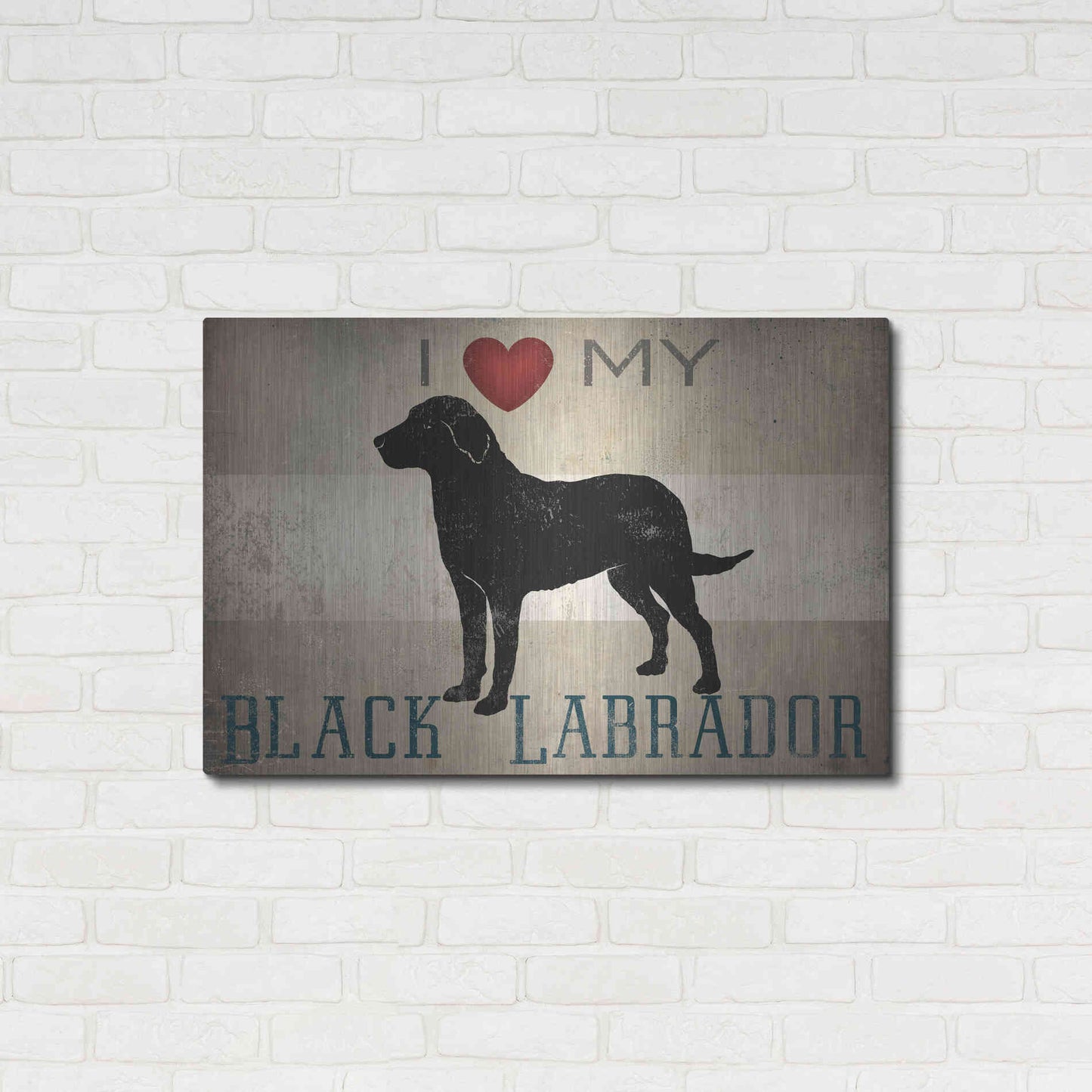 Luxe Metal Art 'Labrador Love I' by Ryan Fowler, Metal Wall Art,36x24