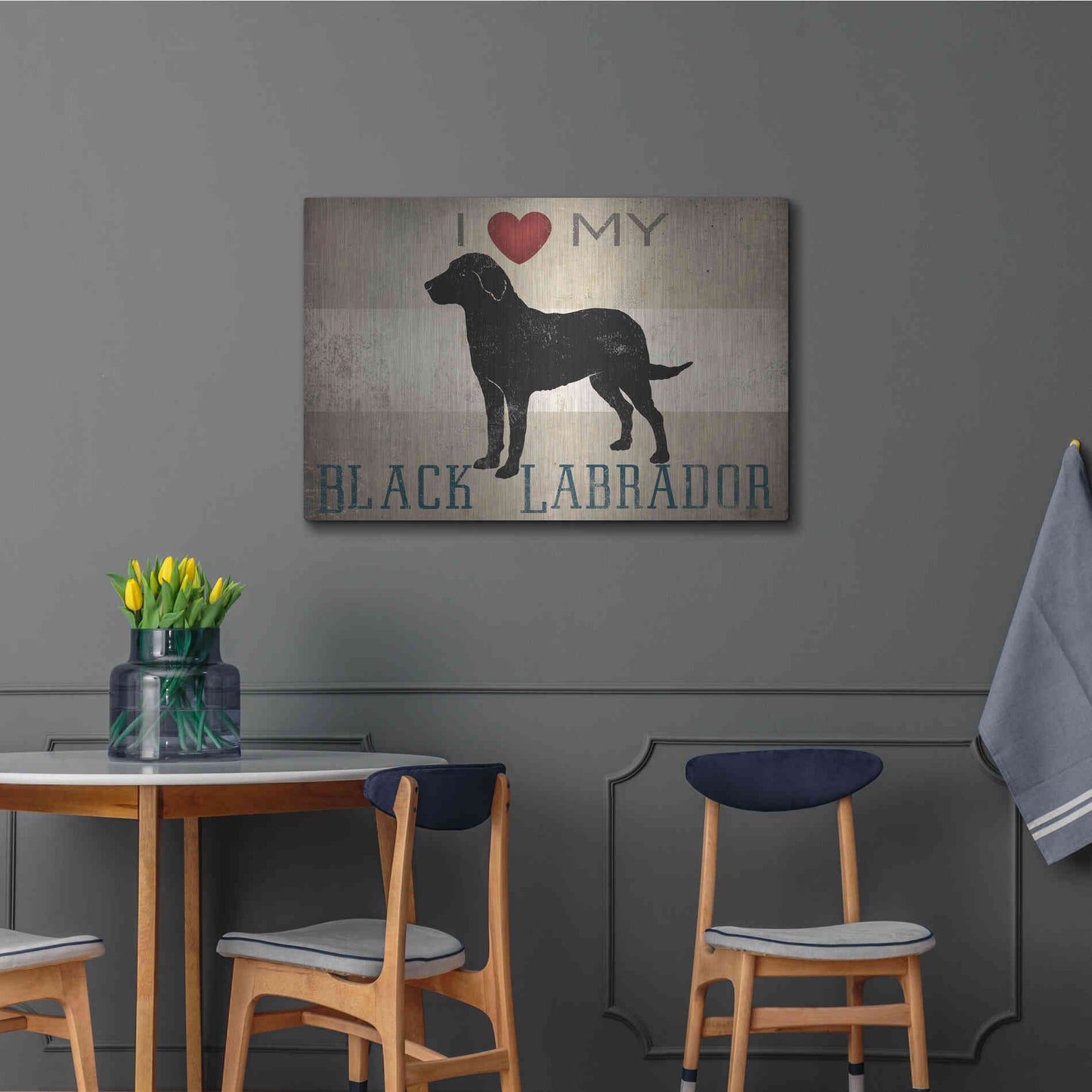 Luxe Metal Art 'Labrador Love I' by Ryan Fowler, Metal Wall Art,36x24
