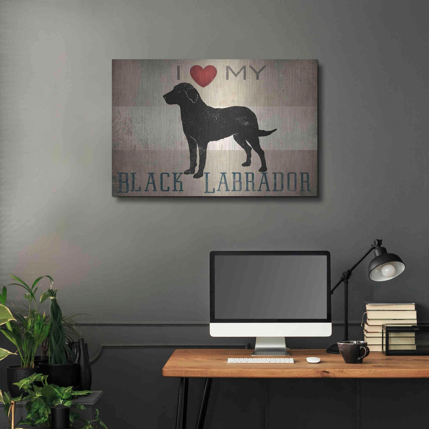 Luxe Metal Art 'Labrador Love I' by Ryan Fowler, Metal Wall Art,36x24