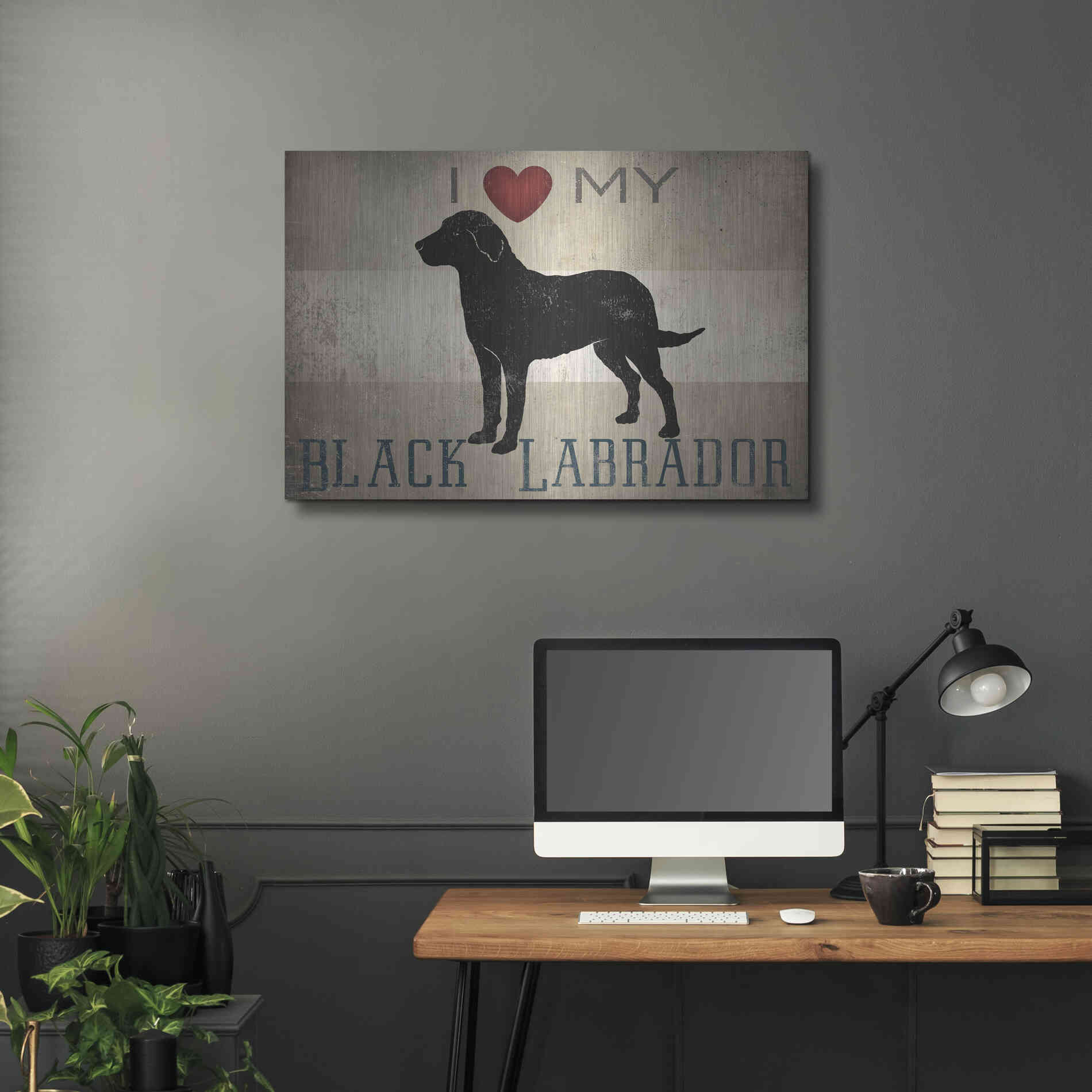 Luxe Metal Art 'Labrador Love I' by Ryan Fowler, Metal Wall Art,36x24