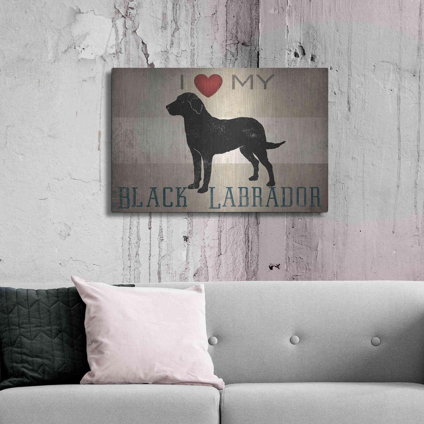 Luxe Metal Art 'Labrador Love I' by Ryan Fowler, Metal Wall Art,36x24