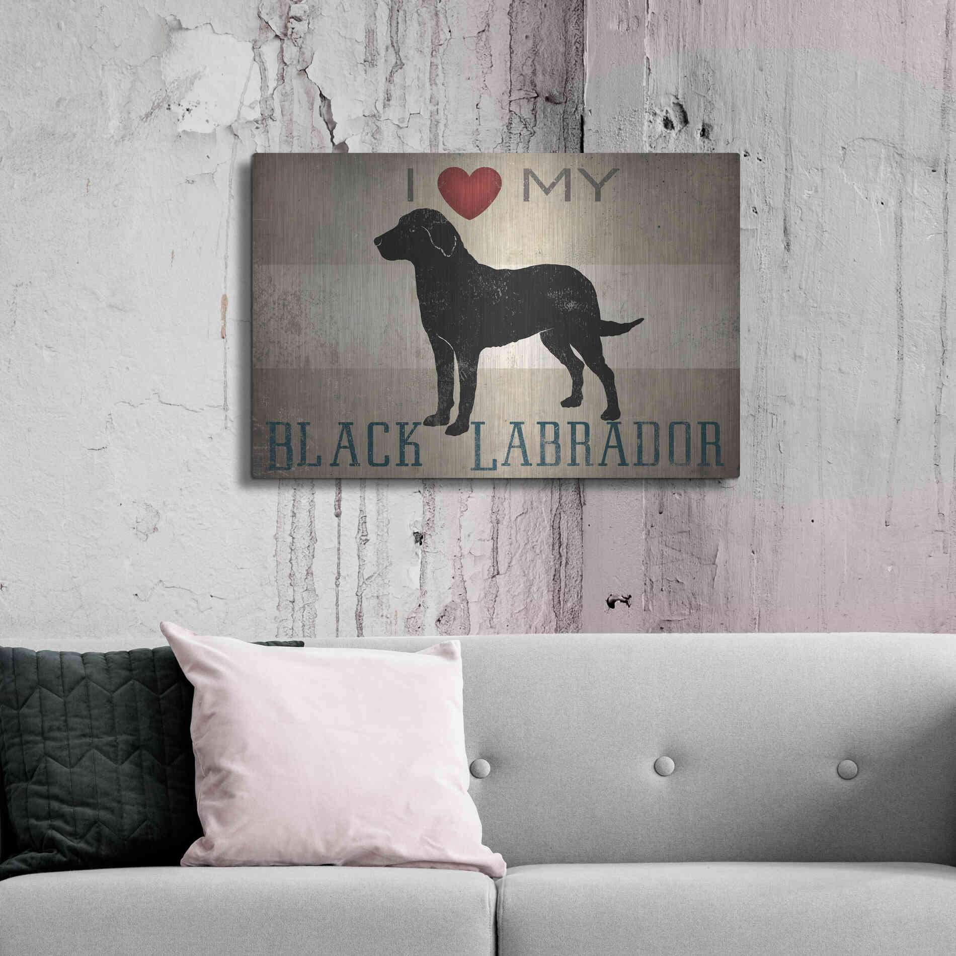 Luxe Metal Art 'Labrador Love I' by Ryan Fowler, Metal Wall Art,36x24