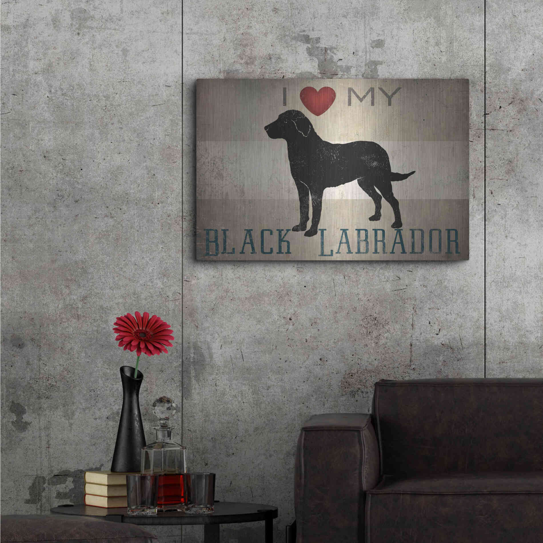 Luxe Metal Art 'Labrador Love I' by Ryan Fowler, Metal Wall Art,36x24