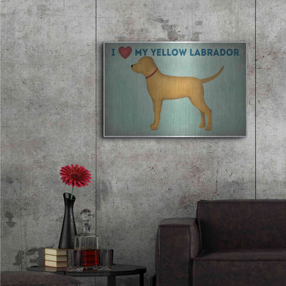 Luxe Metal Art 'Golden Dog Love I' by Ryan Fowler, Metal Wall Art,36x24
