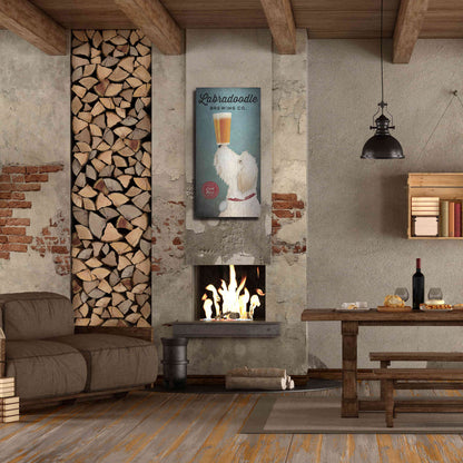 Luxe Metal Art 'Labradoodle Brewing' by Ryan Fowler, Metal Wall Art,24x48