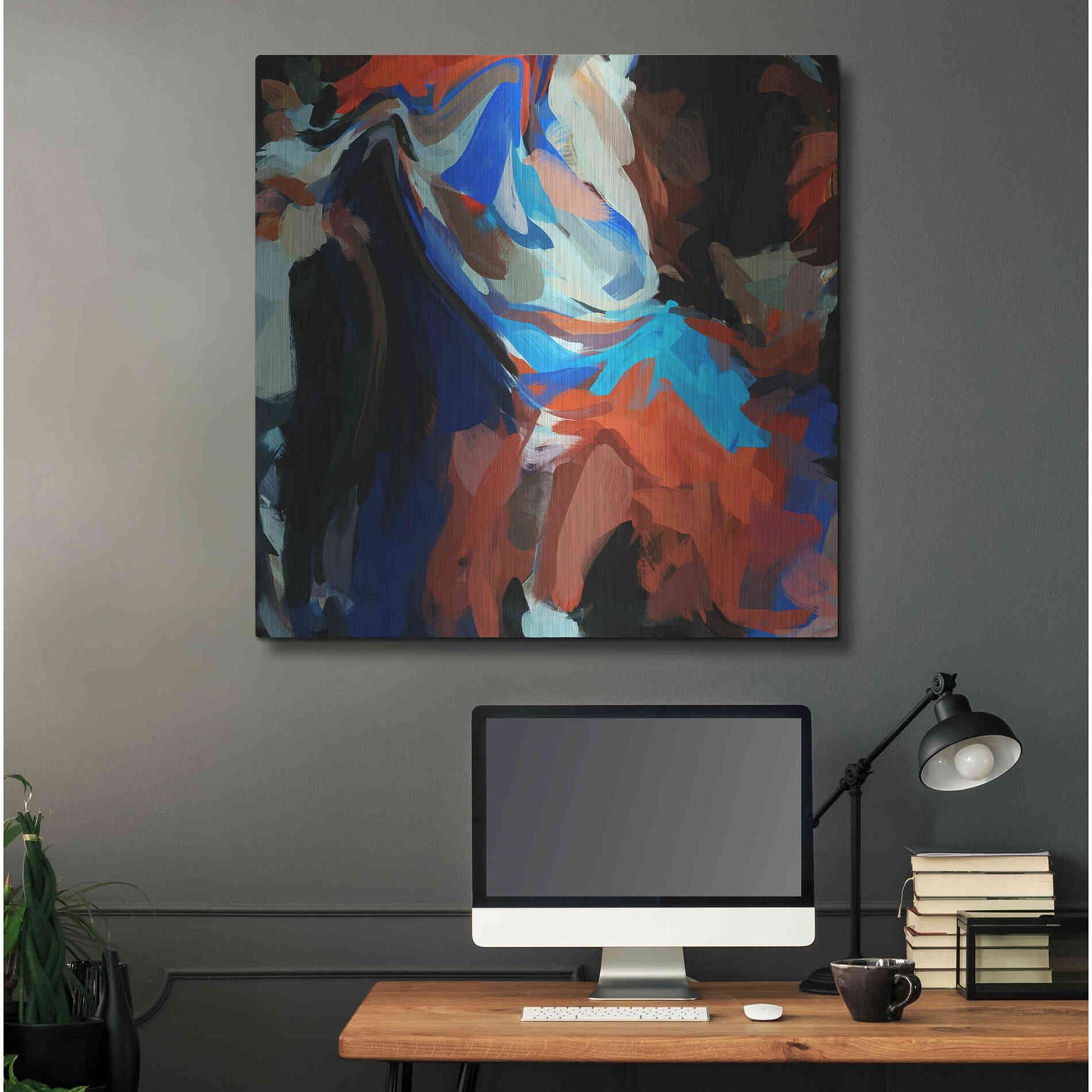 Luxe Metal Art 'Inverted Abstract Colorful Flows 12' by Irena Orlov Metal Wall Art,36x36