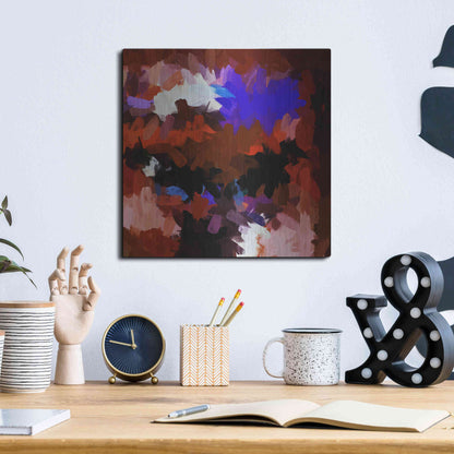 Luxe Metal Art 'Inverted Abstract Colorful Flows 15' by Irena Orlov Metal Wall Art,12x12