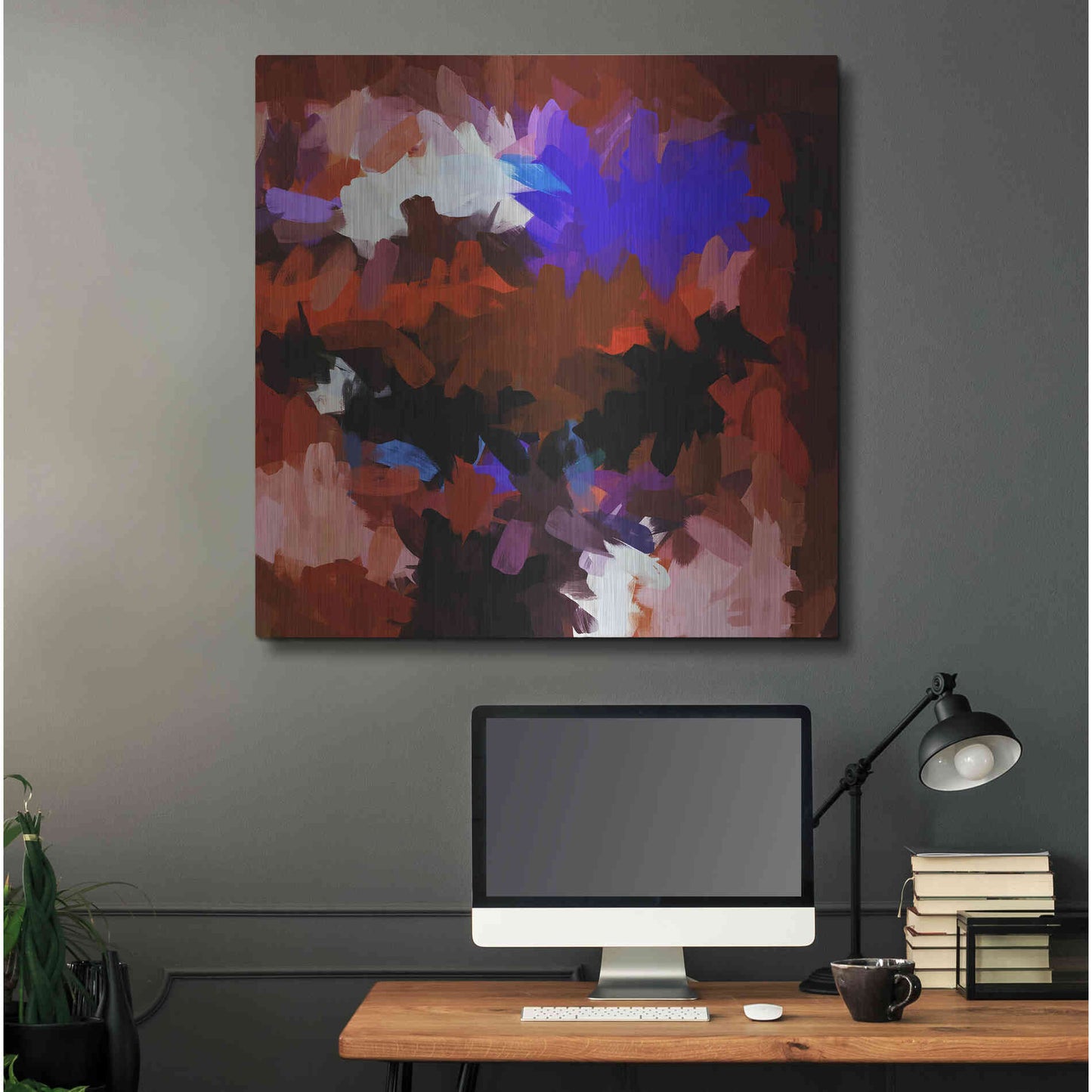 Luxe Metal Art 'Inverted Abstract Colorful Flows 15' by Irena Orlov Metal Wall Art,36x36