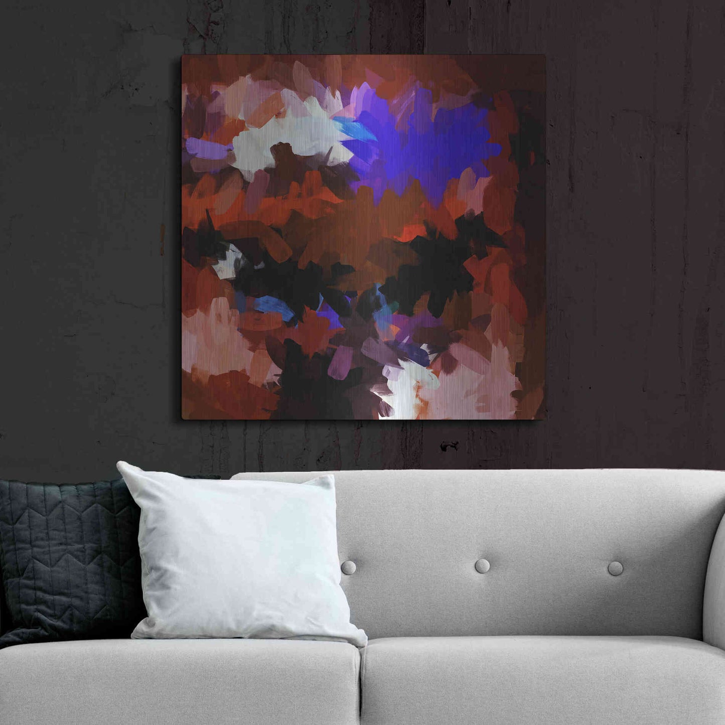 Luxe Metal Art 'Inverted Abstract Colorful Flows 15' by Irena Orlov Metal Wall Art,36x36