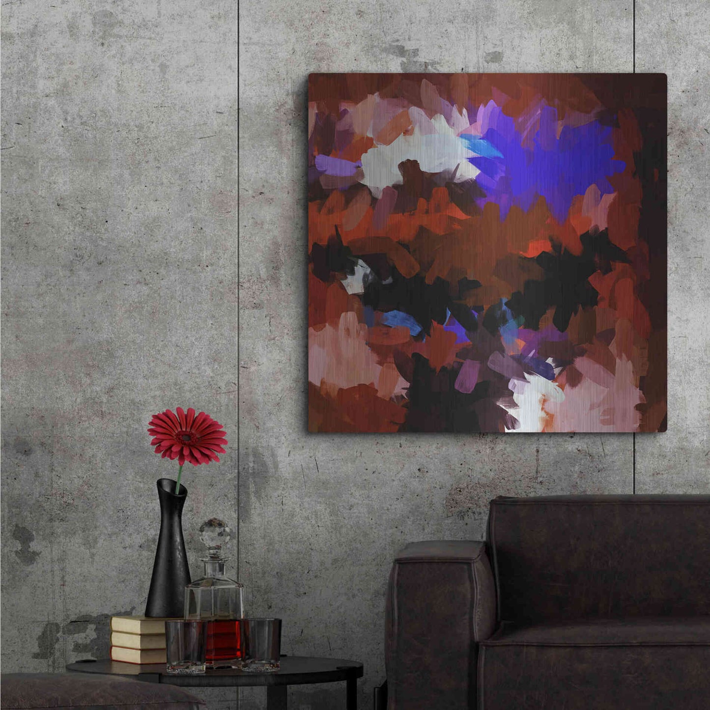 Luxe Metal Art 'Inverted Abstract Colorful Flows 15' by Irena Orlov Metal Wall Art,36x36