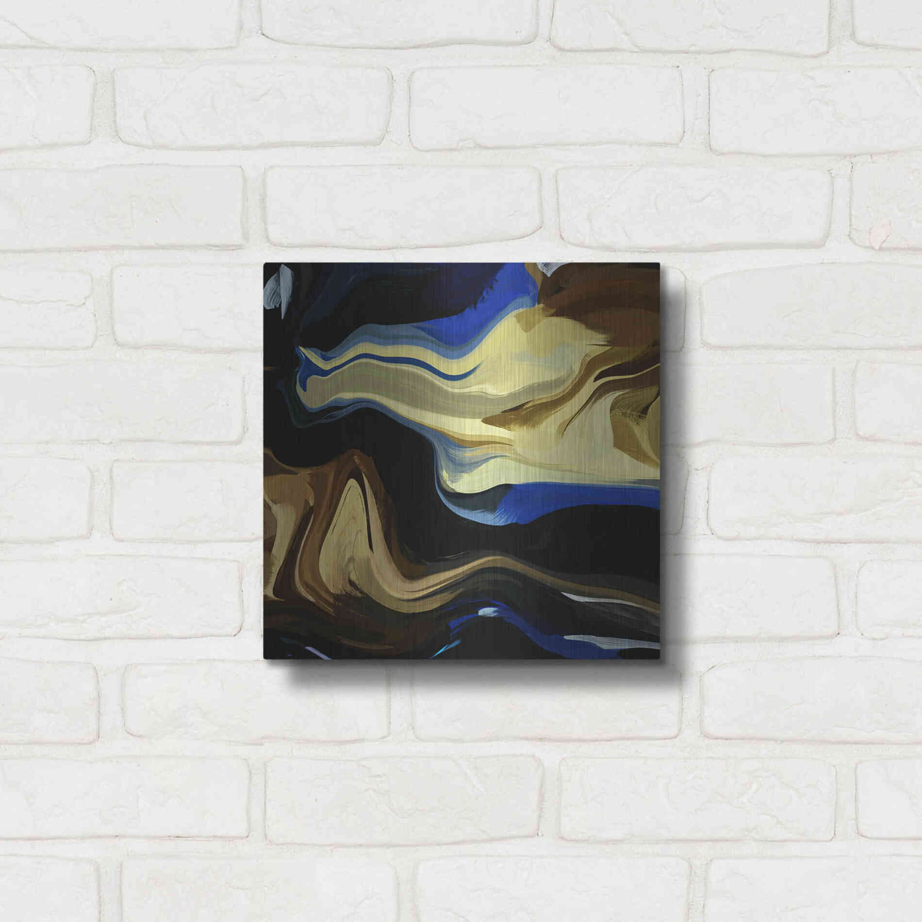 Luxe Metal Art 'Inverted Abstract Colorful Flows 16' by Irena Orlov Metal Wall Art,12x12