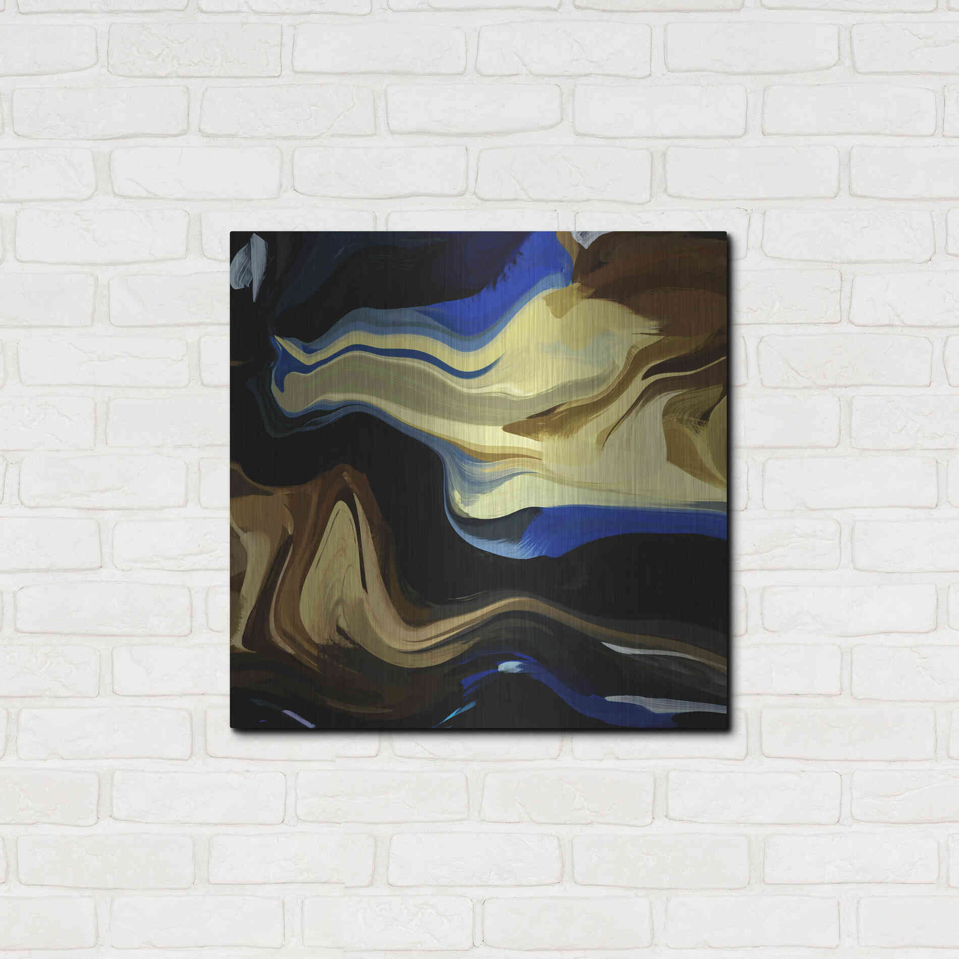 Luxe Metal Art 'Inverted Abstract Colorful Flows 16' by Irena Orlov Metal Wall Art,24x24