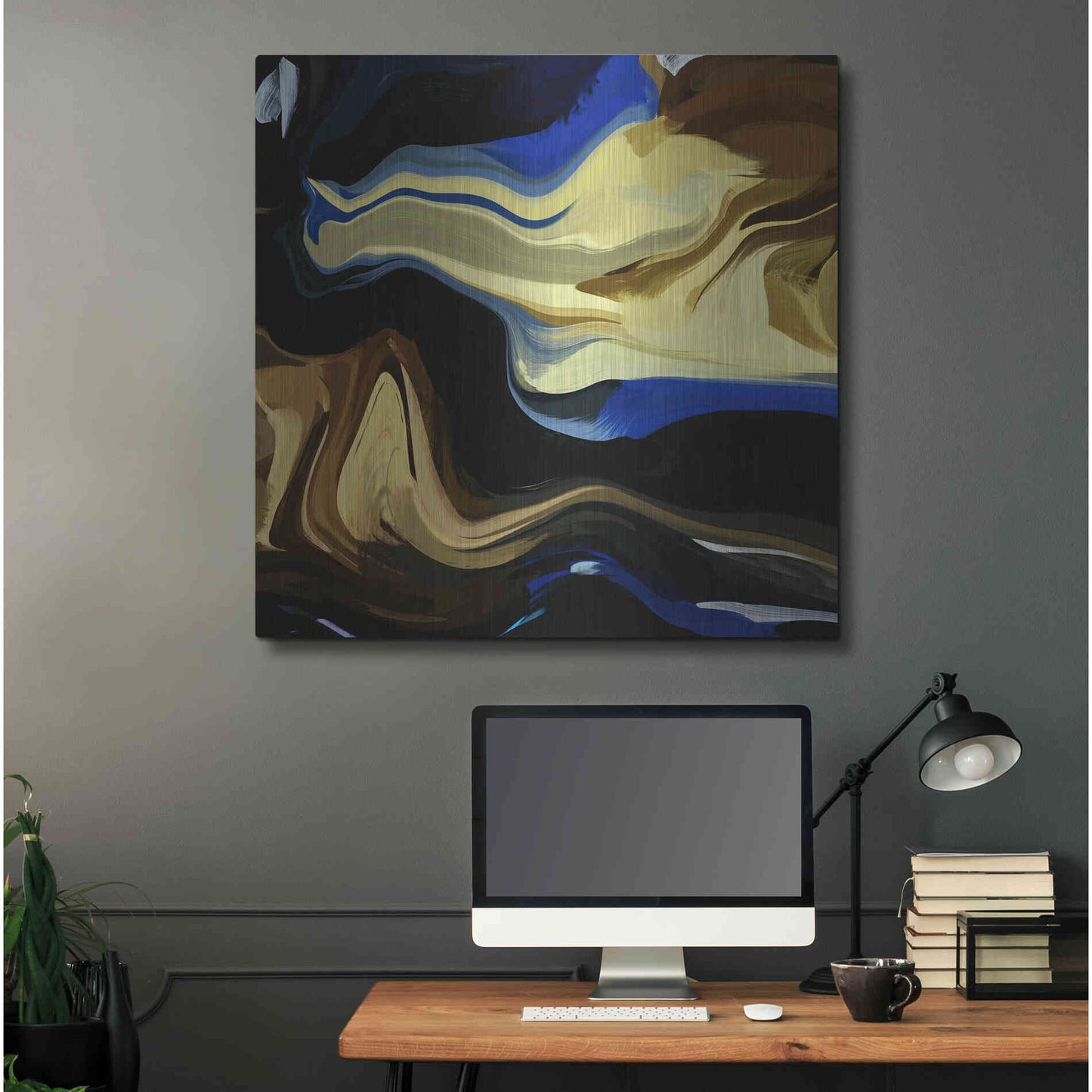 Luxe Metal Art 'Inverted Abstract Colorful Flows 16' by Irena Orlov Metal Wall Art,36x36