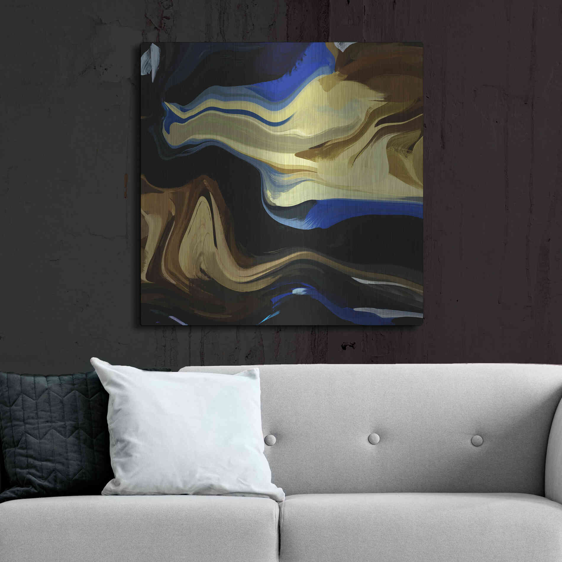 Luxe Metal Art 'Inverted Abstract Colorful Flows 16' by Irena Orlov Metal Wall Art,36x36