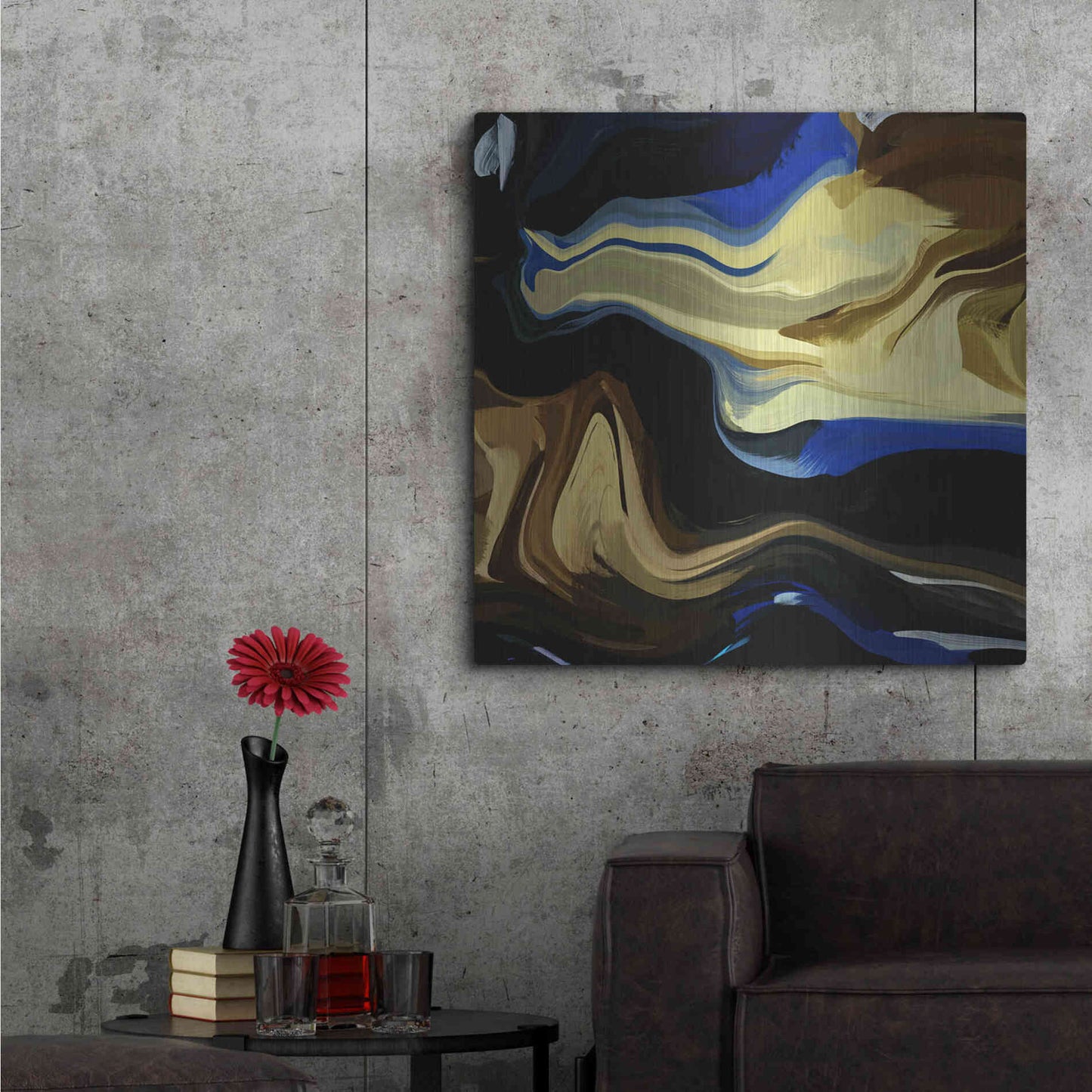 Luxe Metal Art 'Inverted Abstract Colorful Flows 16' by Irena Orlov Metal Wall Art,36x36