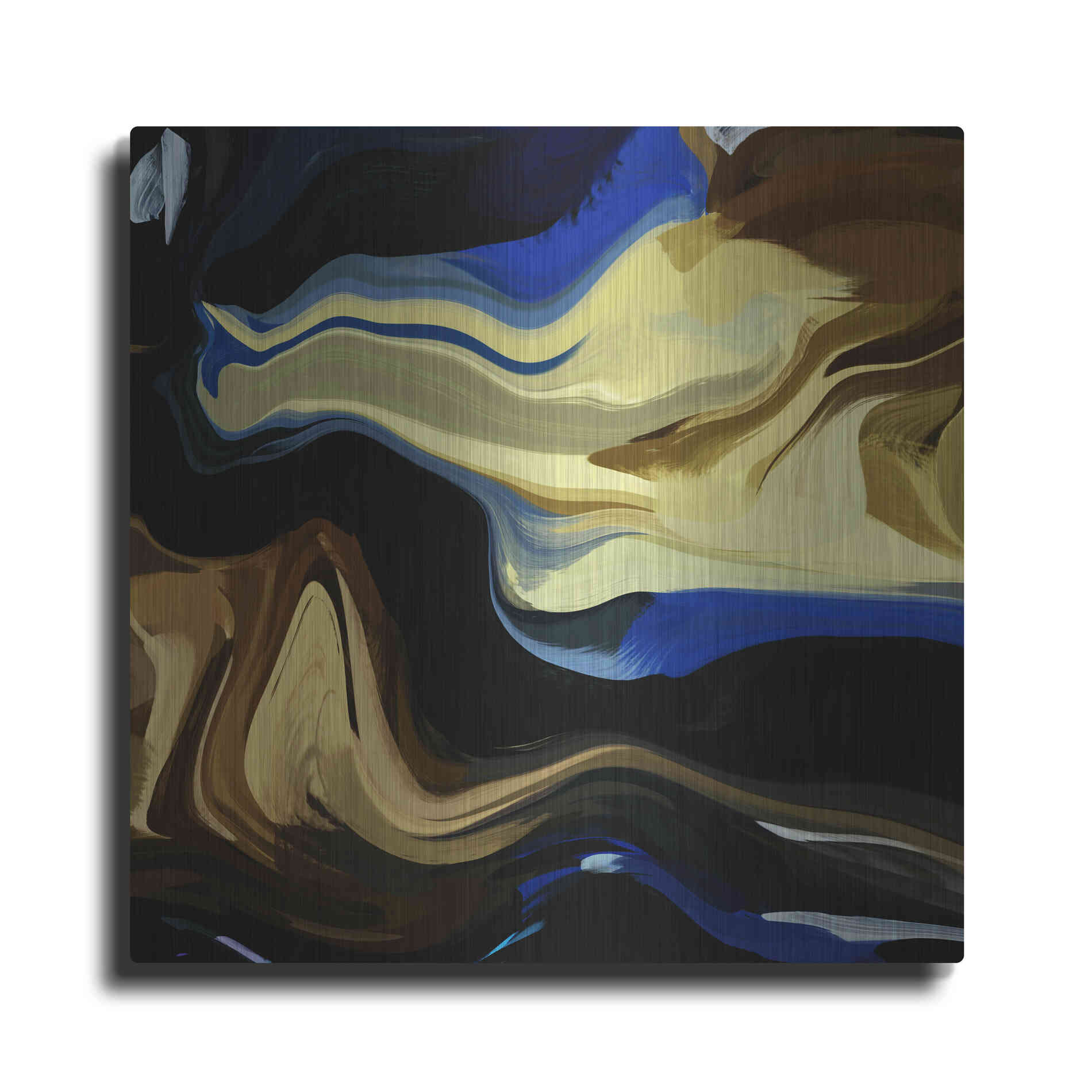 Luxe Metal Art 'Inverted Abstract Colorful Flows 16' by Irena Orlov Metal Wall Art