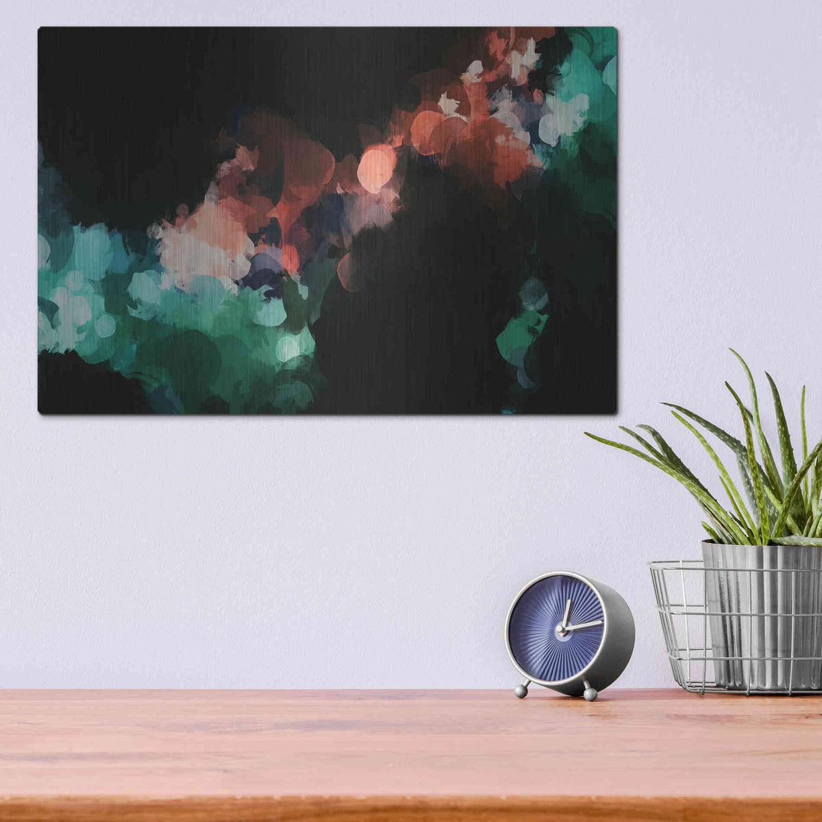 Luxe Metal Art 'Inverted Abstract Colorful Flows 17' by Irena Orlov Metal Wall Art,16x12