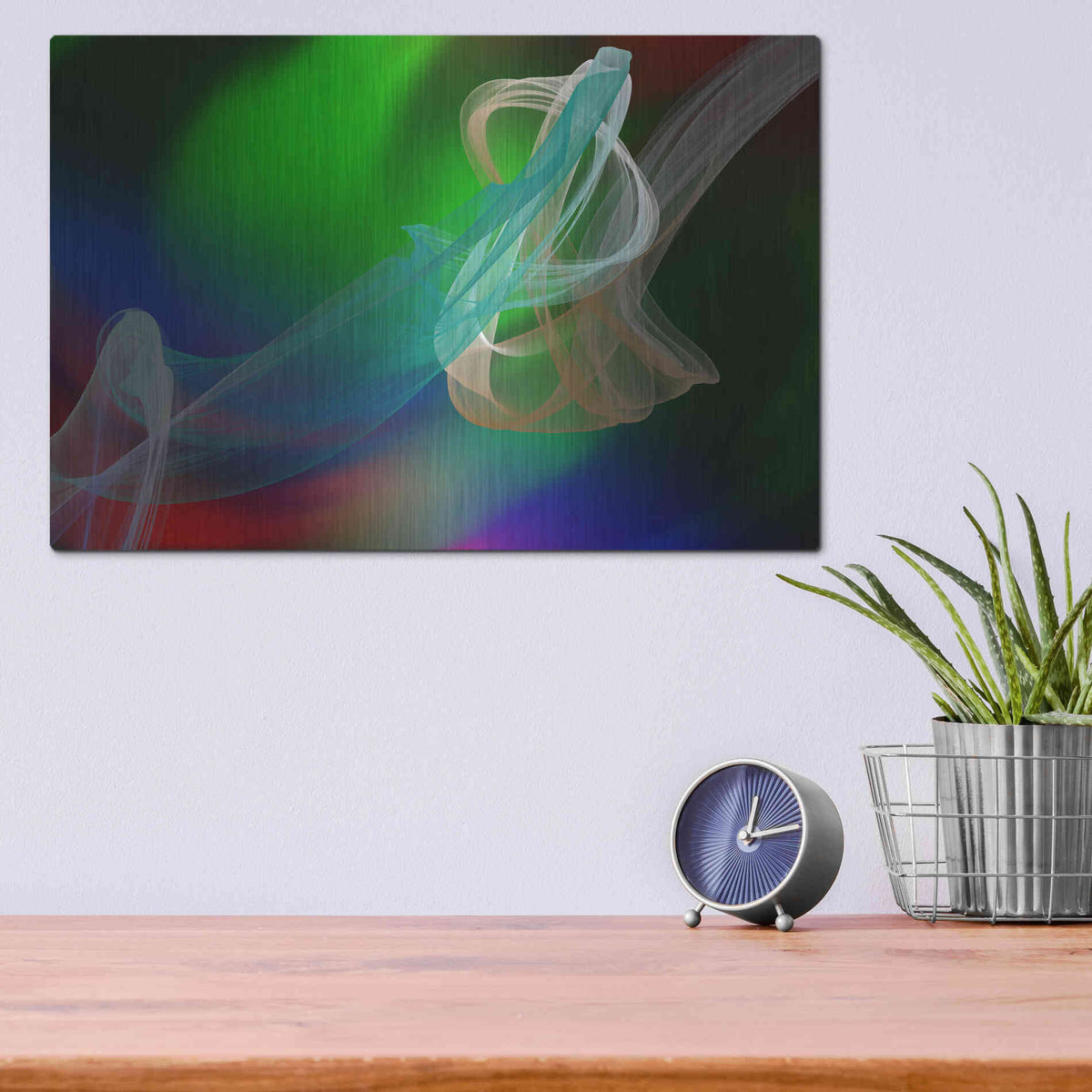 Luxe Metal Art 'Inverted Color In The Lines 1' by Irena Orlov Metal Wall Art,16x12