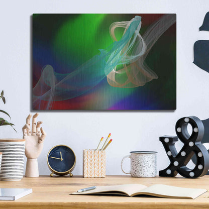 Luxe Metal Art 'Inverted Color In The Lines 1' by Irena Orlov Metal Wall Art,16x12