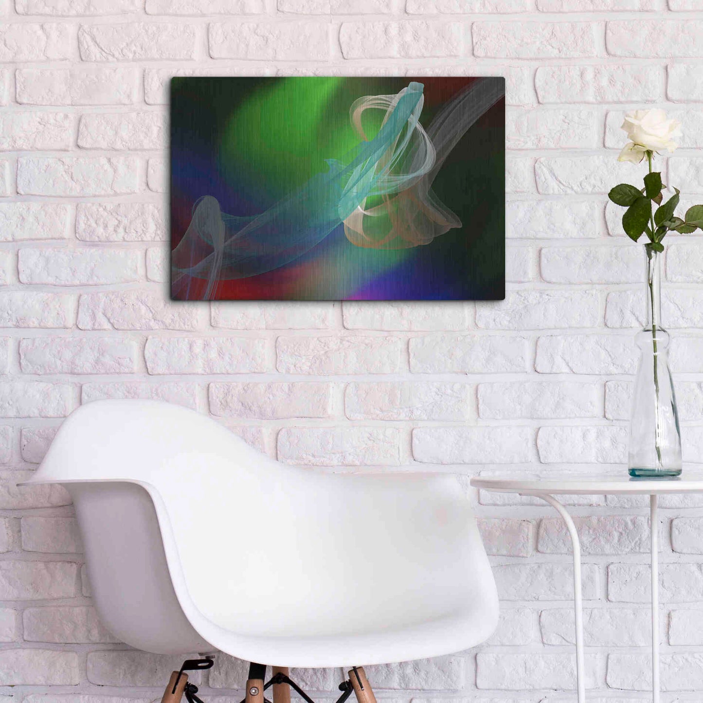 Luxe Metal Art 'Inverted Color In The Lines 1' by Irena Orlov Metal Wall Art,24x16