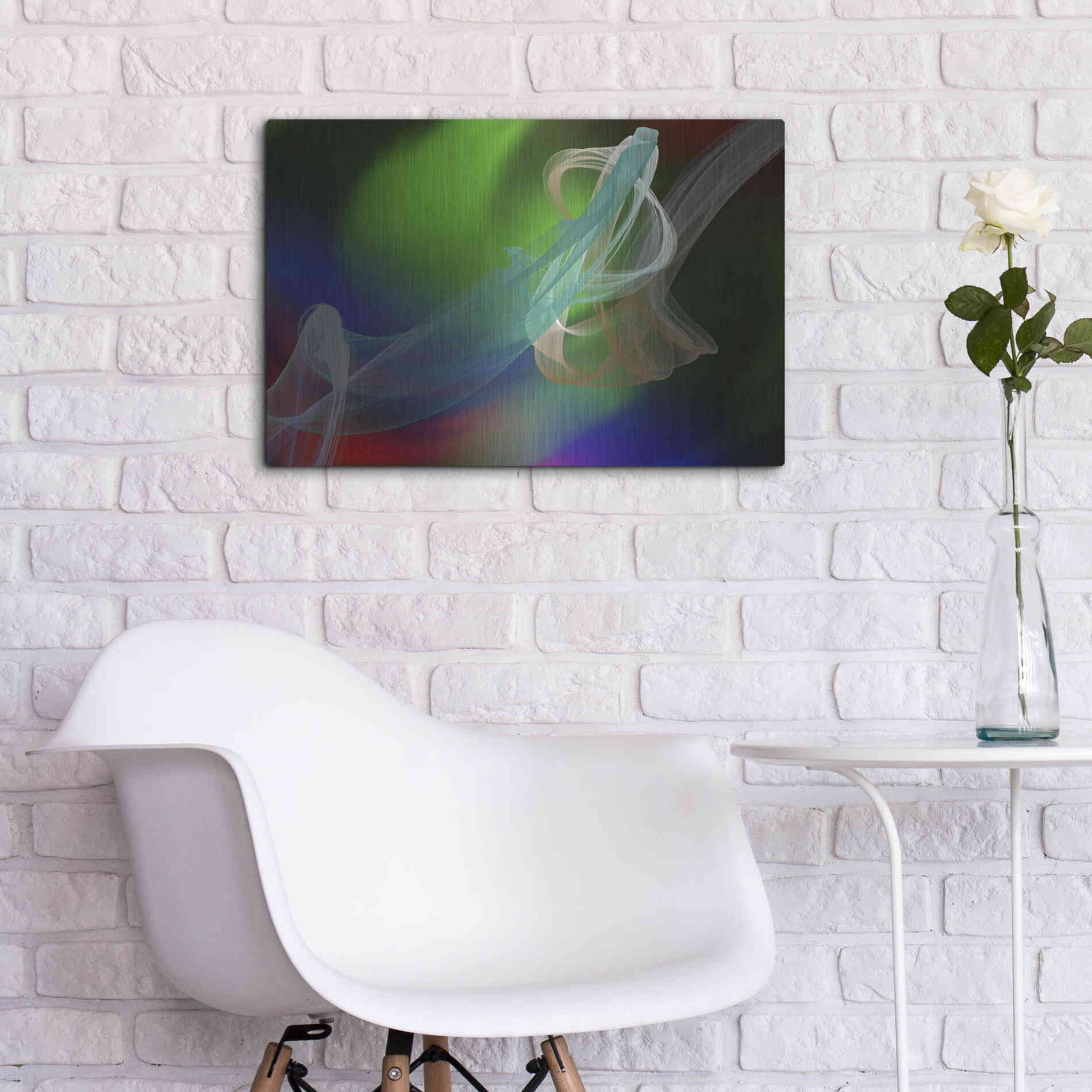 Luxe Metal Art 'Inverted Color In The Lines 1' by Irena Orlov Metal Wall Art,24x16